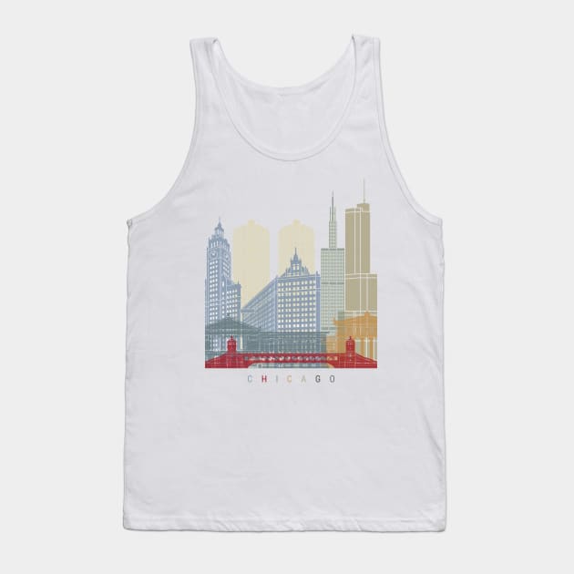 Chicago skyline poster Tank Top by PaulrommerArt